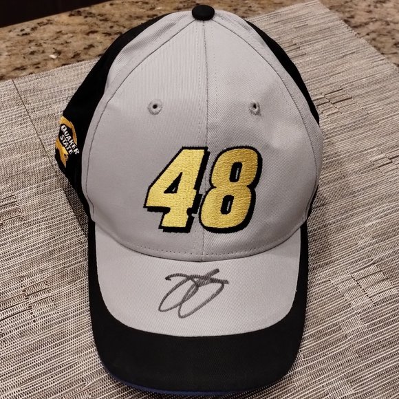 Jimmie Johnson 48 Autographed Quaker State Hat NWT - Picture 2 of 12